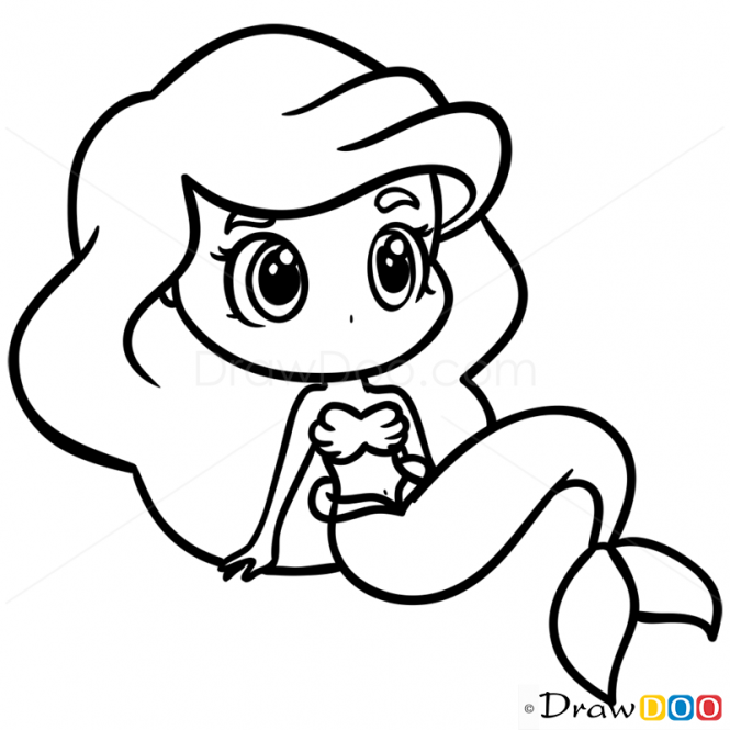665x665 How To Draw Chibi Ariel, Mermaids Drawdoo Ariel