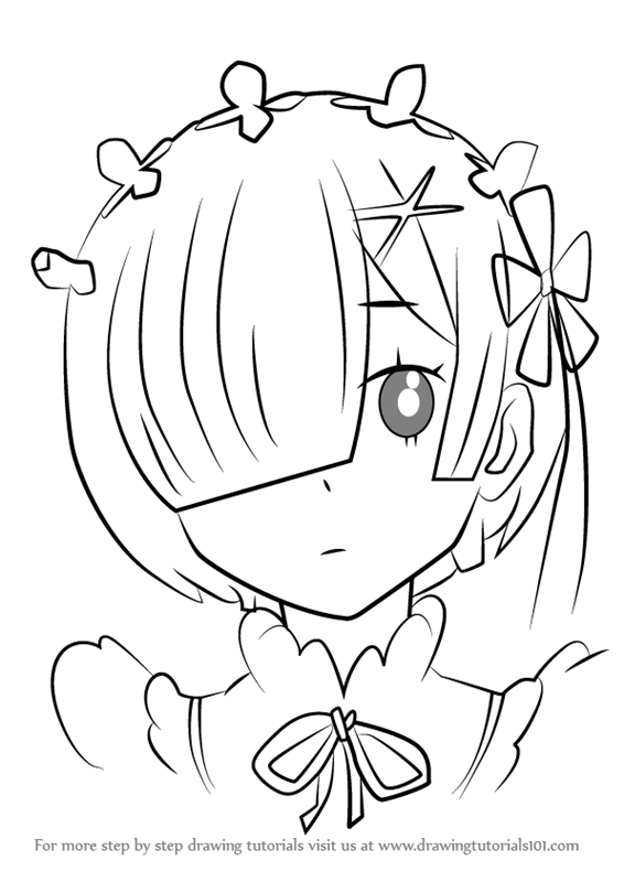 566x800 Learn How To Draw Rem From Re Zero (Rezero) Step By Step