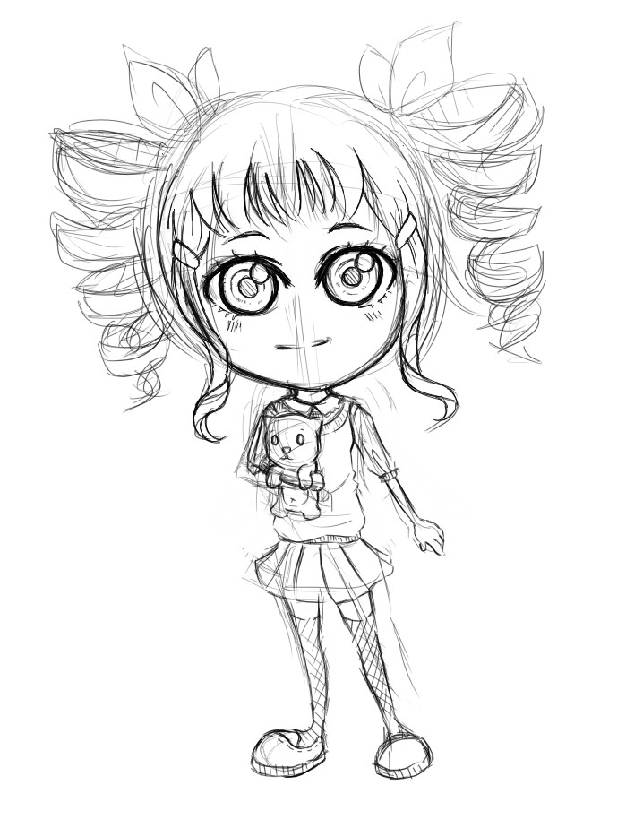 699x924 Chibi Chibi Girl (Sketch) By Ken247