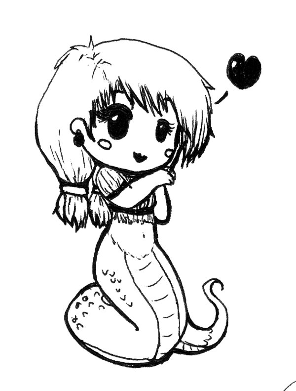 600x791 Snake Chibi Girl By Couy Chan