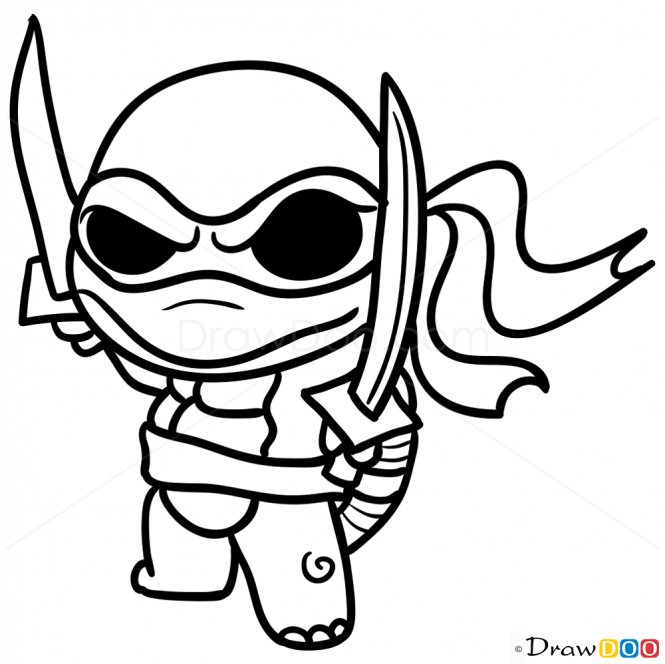 665x664 How To Draw Ninja Turtle, Chibi Teenage Mutant Ninja Turtles