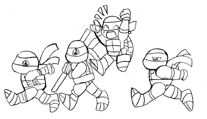 686x394 Chibi Turtle Running By Wolffangcomics
