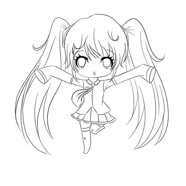 600x600 Coloring Pages Anime Couples Chibi