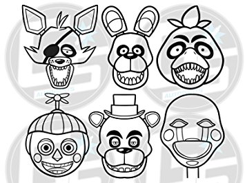 355x266 6 Five Nights At Freddys White Vinyl Decal Freddy Fazbear Bonnie