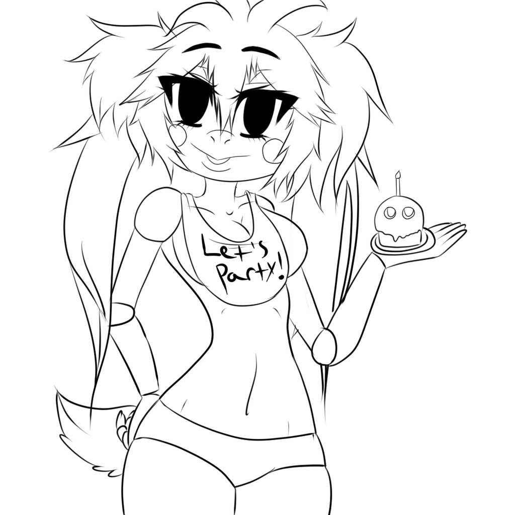 1024x1024 Toy Chica Lineart By Sonilovesyou