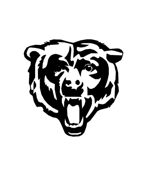 570x684 Chicago Bears Head Decal! Silhouette Sports Stuff