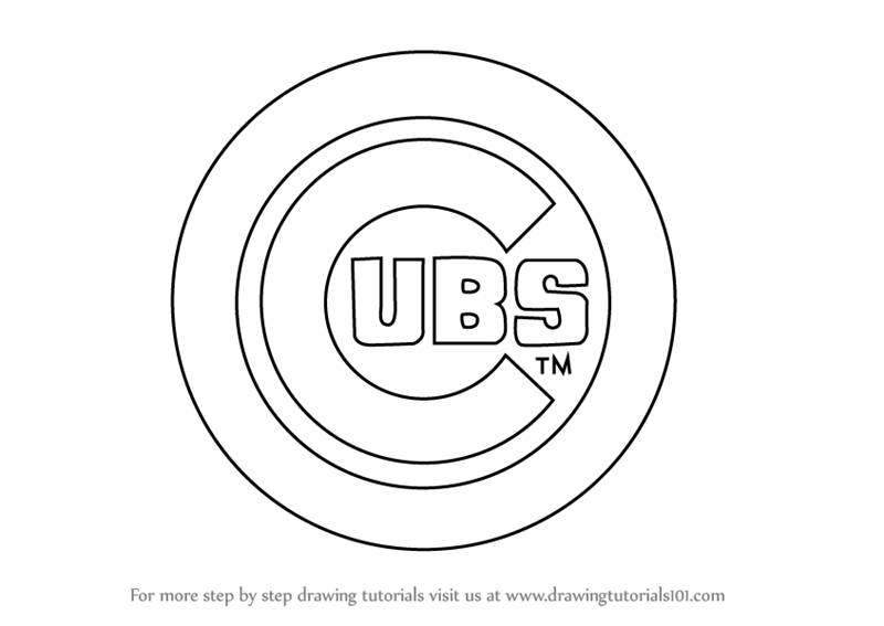 800x567 Learn How To Draw Chicago Cubs Logo (Mlb) Step By Step Drawing