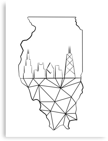 422x550 Chicago Skyline Canvas Prints By Arbyy Redbubble