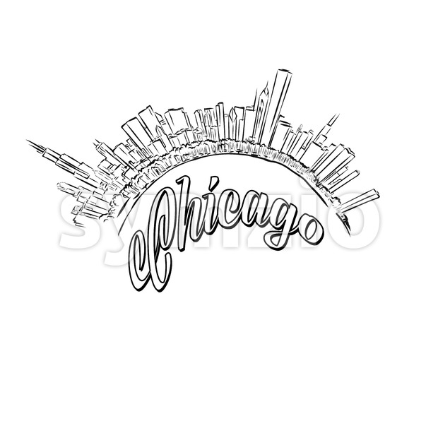 620x620 Chicago Skyline Logo Sketch Vector Illustration 140640