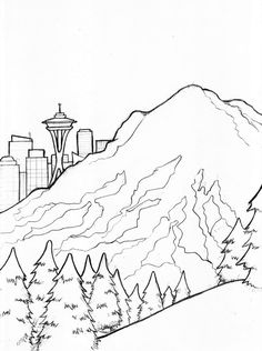 236x316 Seattle Skyline Outline