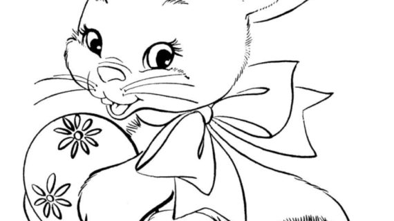 570x320 Simple Easter Bunny Drawing Easter Bunny Drawings For Kids Happy