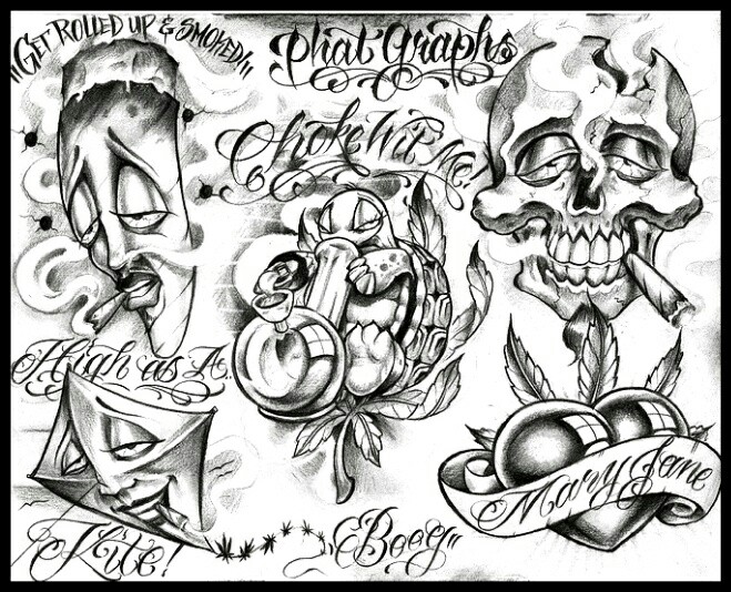 659x534 Smoking Skull Mixed Media Artwork, Drawings