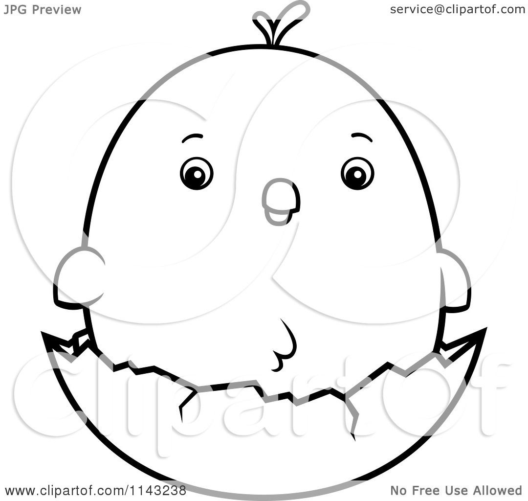 1080x1024 Cartoon Clipart Of Blacknd White Chubby Chicken Chick On