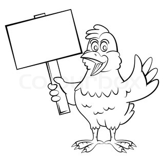 320x316 Cartoon Chicken With A Red Bandana. Vector Clip Art Illustration