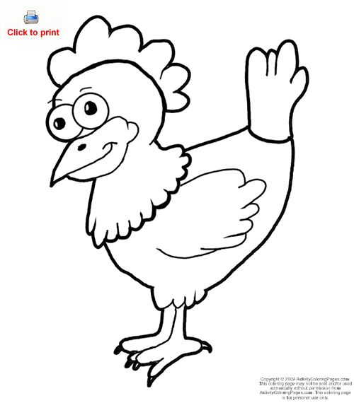 500x570 Chicken Coloring Page Quiet Books Free Coloring