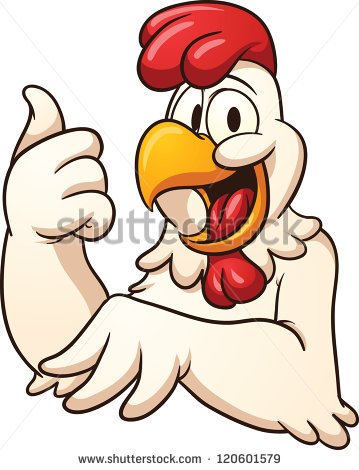 359x470 Happy Cartoon Chicken. Vector Clip Art Illustration With Simple