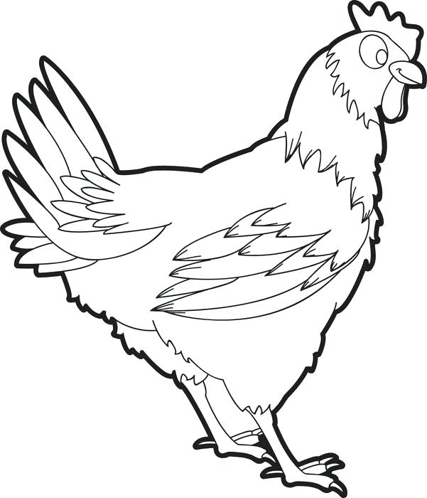 601x700 Chicken Pictures To Color Printable Chicken Coloring Page For Kids