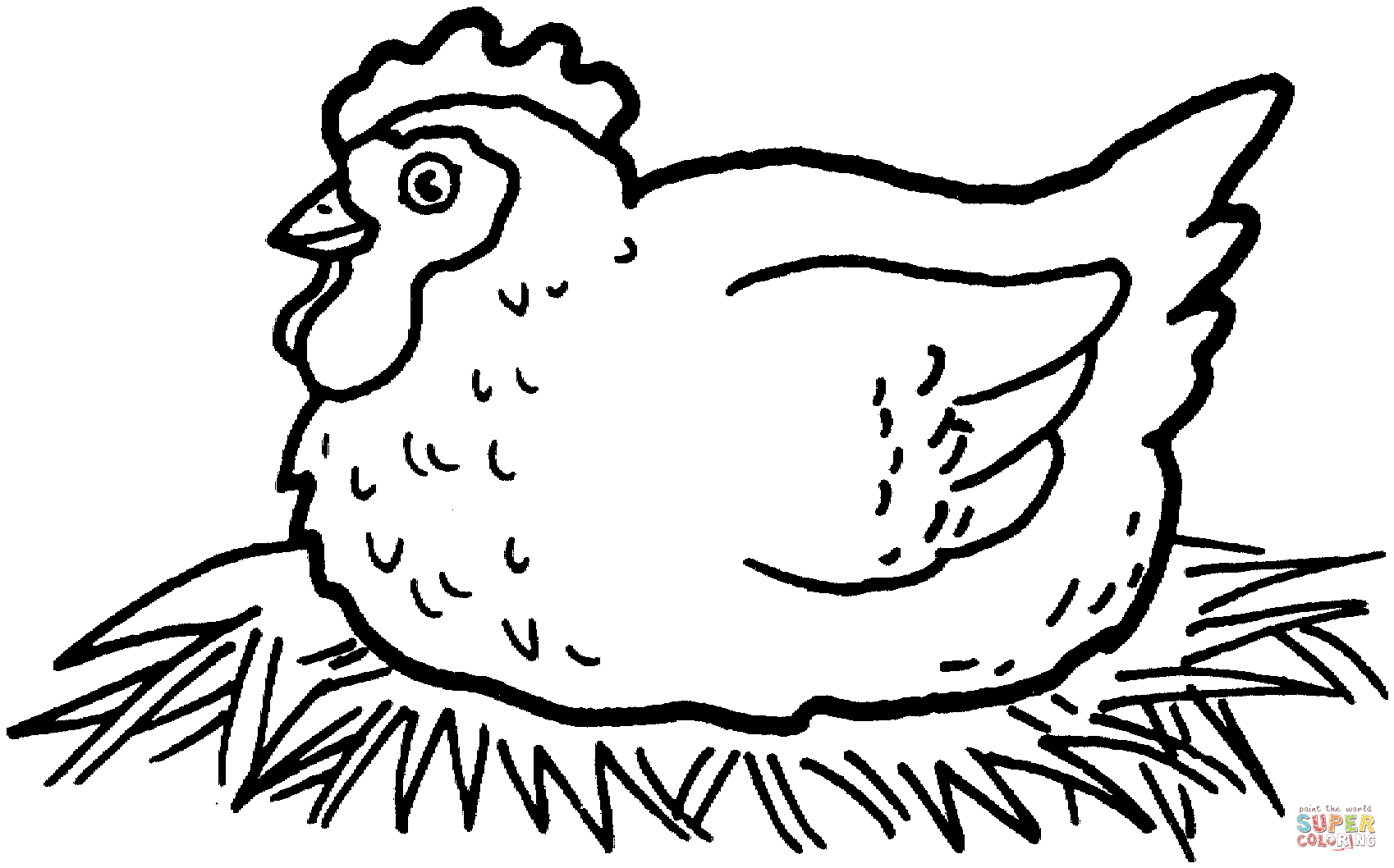 1698x1058 Hen Hatching Chicken Eggs Coloring Page Free Printable Coloring