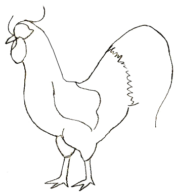 350x379 How To Draw A Rooster