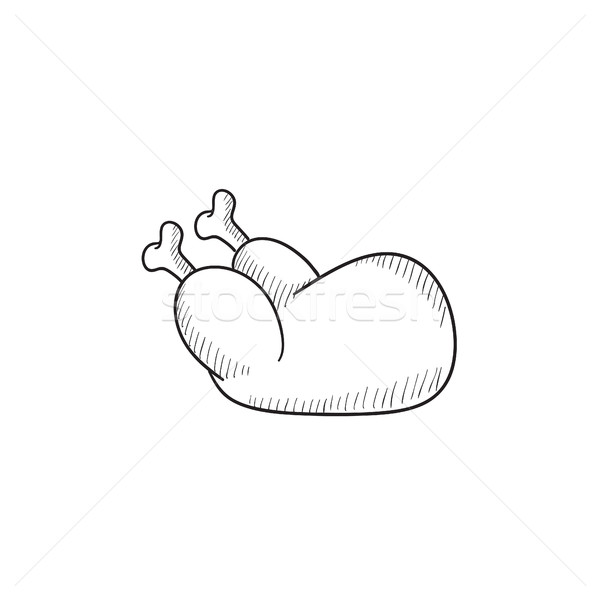 600x600 Raw Chicken Sketch Icon. Vector Illustration Andrei Krauchuk