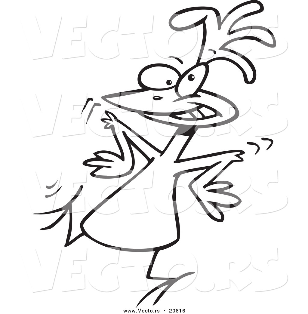 1024x1044 Vector Of A Cartoon Chicken Dancing