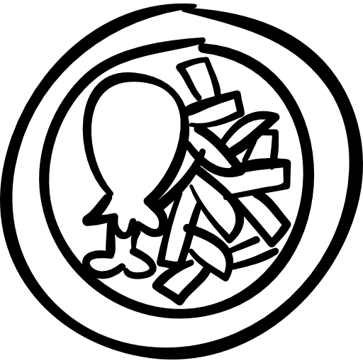 512x512 Chicken Leg With Chips