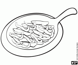 300x250 Frying Pan With Chicken Fajitas Coloring Page Printable Game