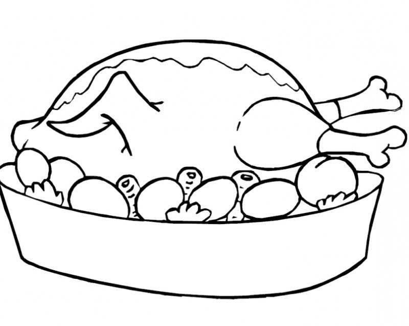 800x637 Chicken And Vegetable Food Coloring Page