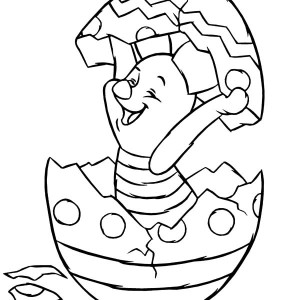 300x300 Broken Egg Little Chicken Standing On One Foot Coloring Pages