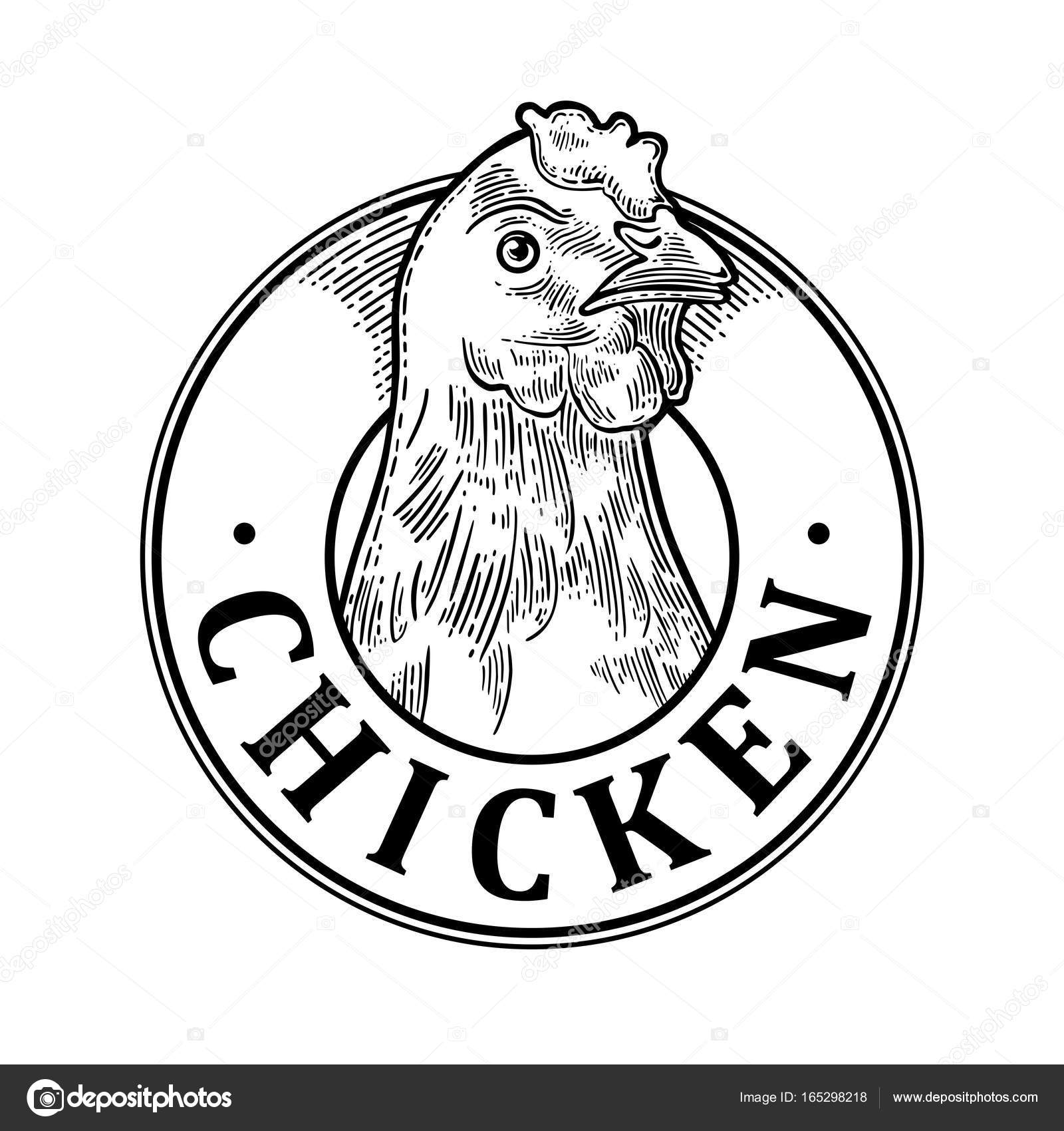 1600x1700 Chicken Head. Vintage Vector Engraving Stock Vector
