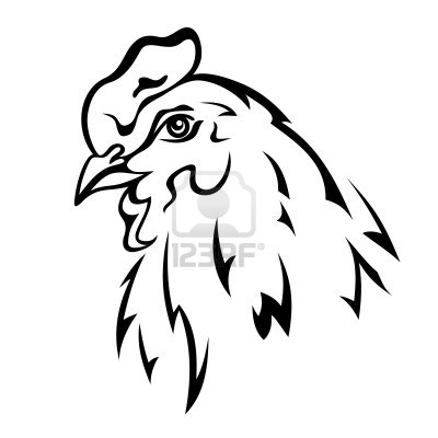 400x400 Chicken Head Vector Illustration