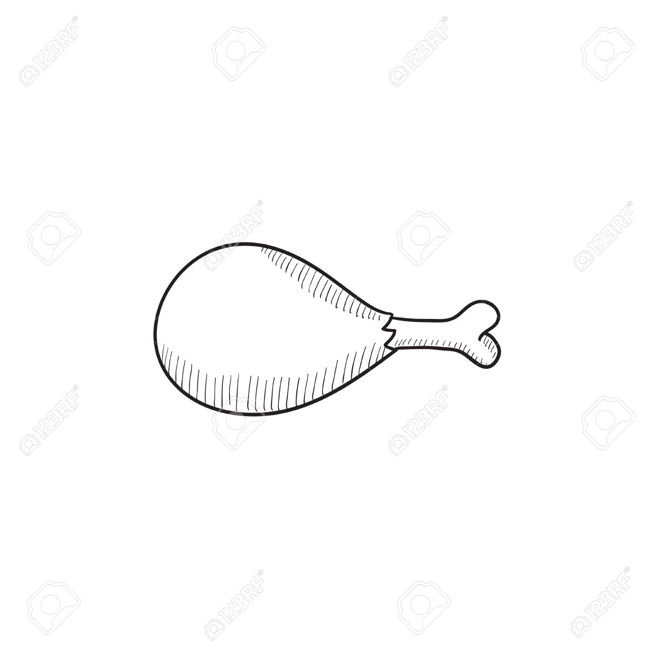 1300x1300 Chicken Leg Vector Sketch Icon Isolated On Background. Hand Drawn