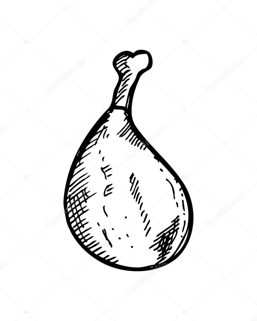 819x1023 Hand Drawn Chicken Leg Stock Vector Mhatzapa