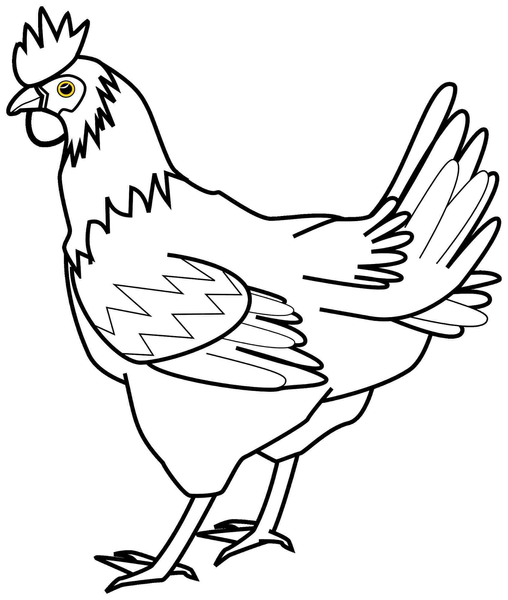 1693x2000 Hen Coloring Pages