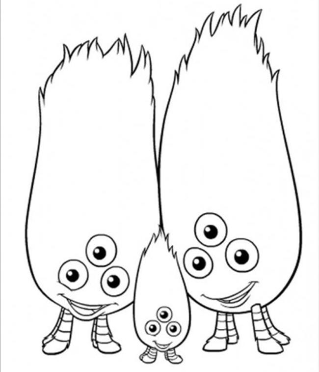 650x757 Family Aliens Coloring Page