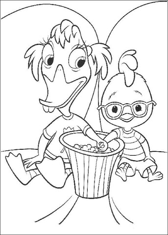 343x480 Chicken Little And Abbey Coloring Page Free Printable Coloring Pages