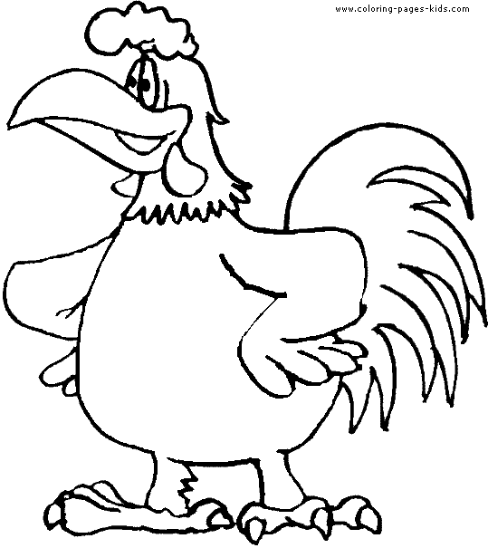539x605 Chicken Outline Coloring Home, A Hen Farm Animal Coloring Pages