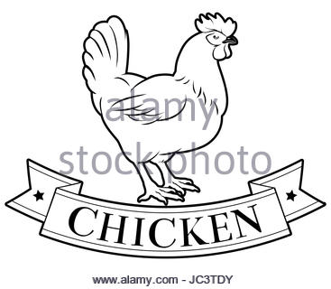 367x320 An Illustration Of A Chicken, Could Be A Food Label Or Menu Icon