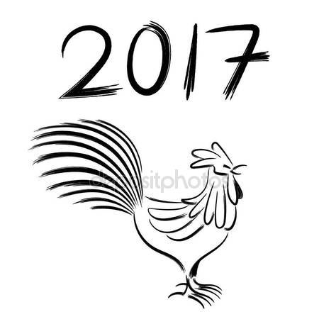 450x450 Chicken Chinese Brush Drawing Stock Vector Wisaad