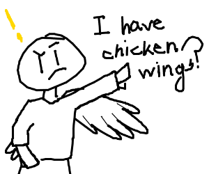 300x250 I Have Wings, Chicken Wings! (Drawing By Mikey The Skysurfer)