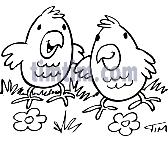 565x479 Free Drawing Of Chicks 2bw From The Category Valentines Easter