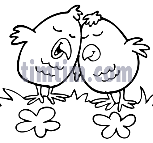 495x463 Free Drawing Of Chicks 3bw From The Category Valentines Easter