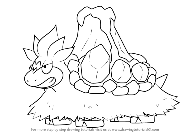 800x567 Learn How To Draw Mega Camerupt From Pokemon (Pokemon) Step By
