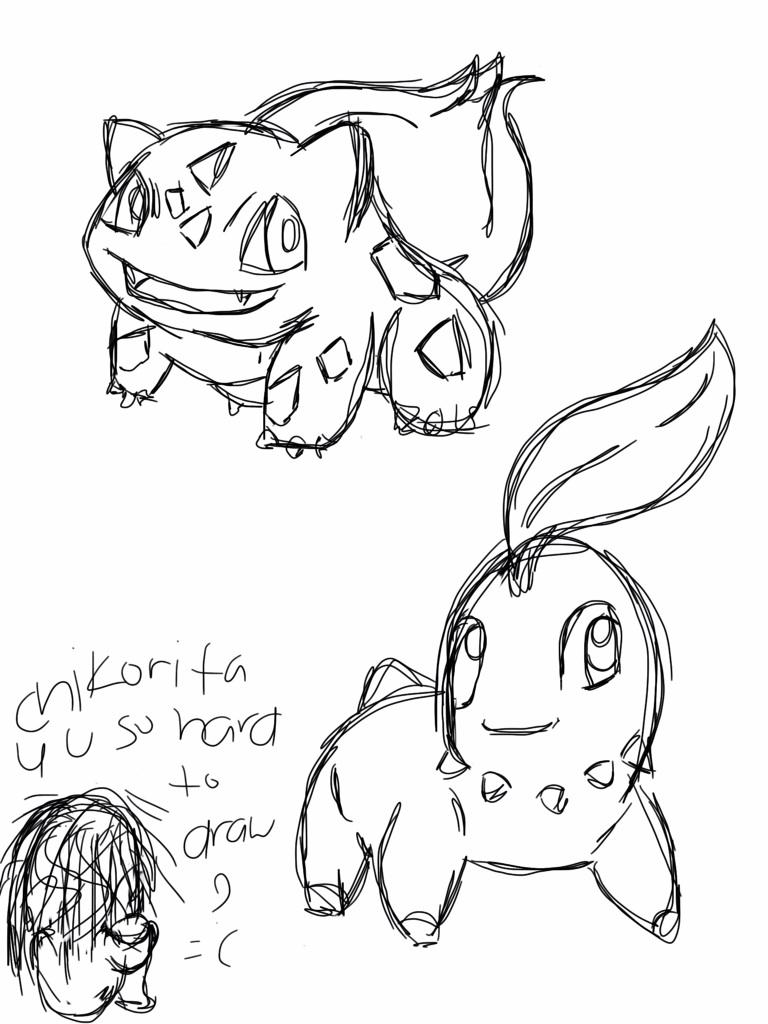 768x1024 Bulbasaur And Chikorita By Marii Hinamori