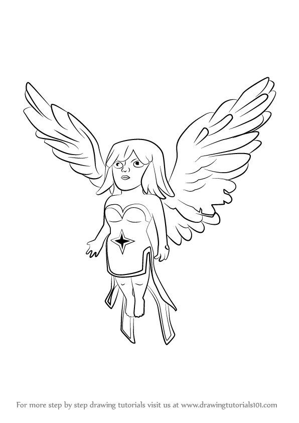 596x843 Step By Step How To Draw Healer From Clash Of The Clans