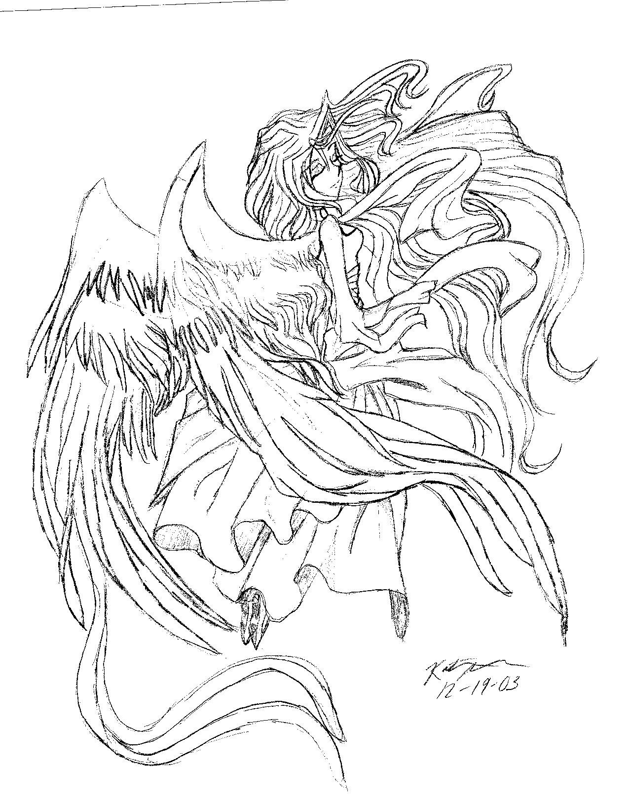 1275x1640 Anime Angel By Nanashi Dark Child