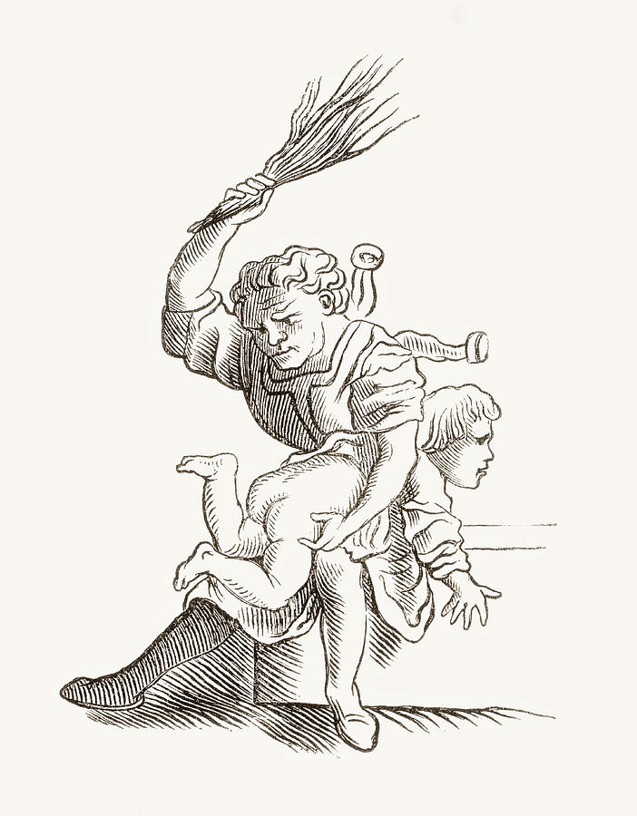 702x900 Drawing Of A Man Spanking A Child Drawing By Vintage Design Pics