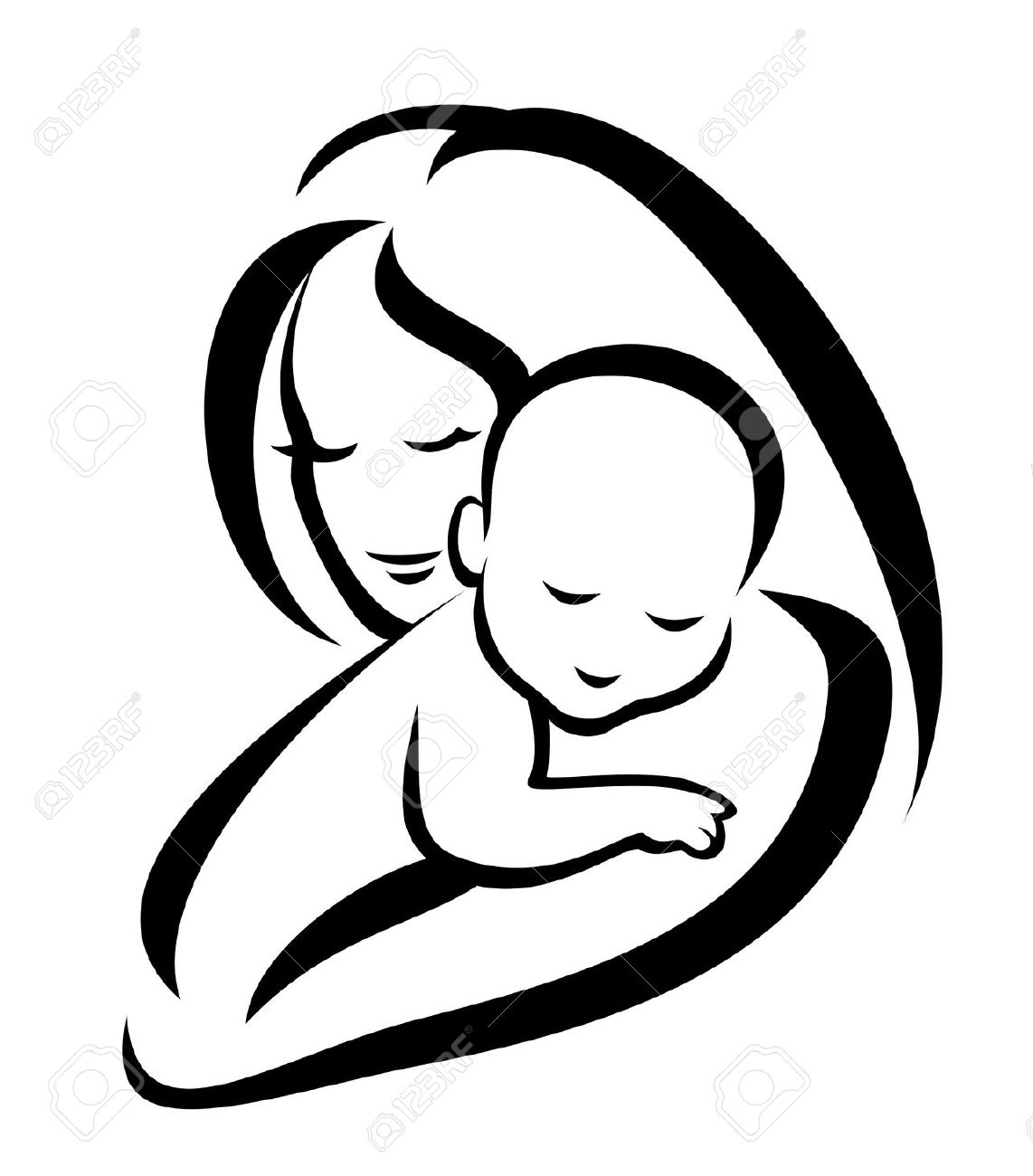 1142x1300 Mother Hugging Child Skech Mother And Child Drawing Free