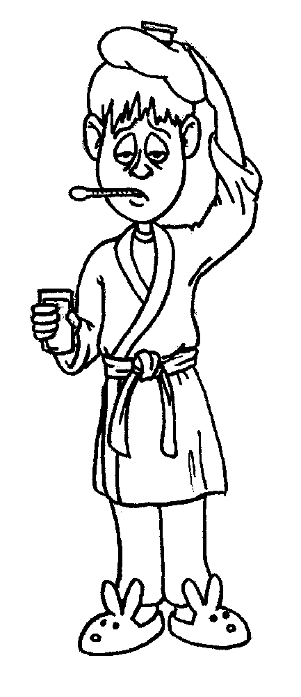 433x1000 Free Clipart Sick Child