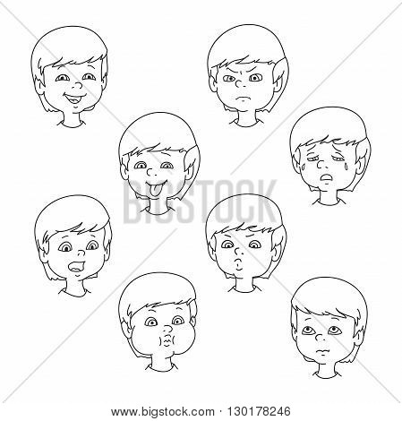 449x470 Child Face Emotion Gestures Black Vector Amp Photo Bigstock